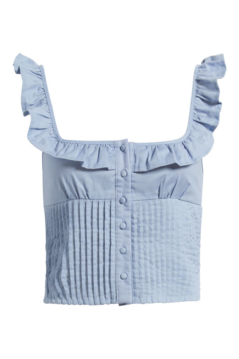 Dervla Pintuck Ruffle Tank, Main, color, BLUE