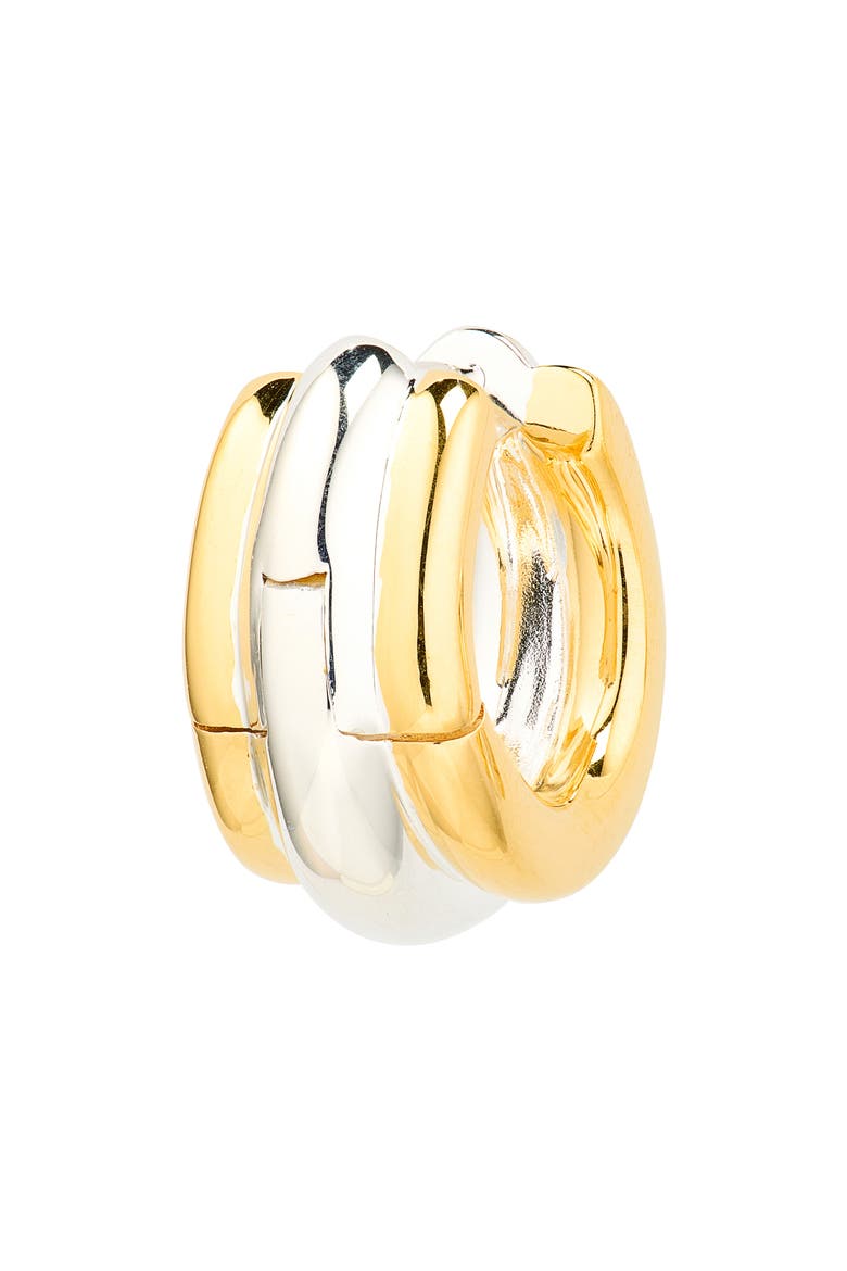 The Elenora Hoop Earrings, Alternate, color, MIXED METALS-SILVER CENTER