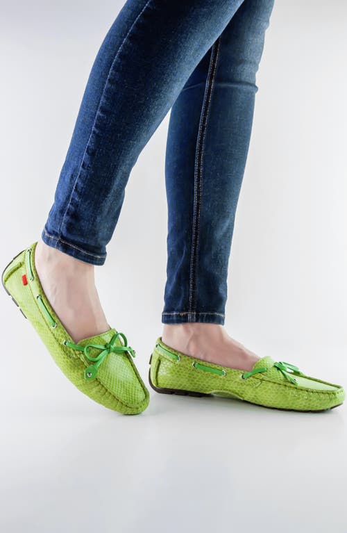 Marc Joseph New York Cypress Hill Driving Loafer In Lime Snake