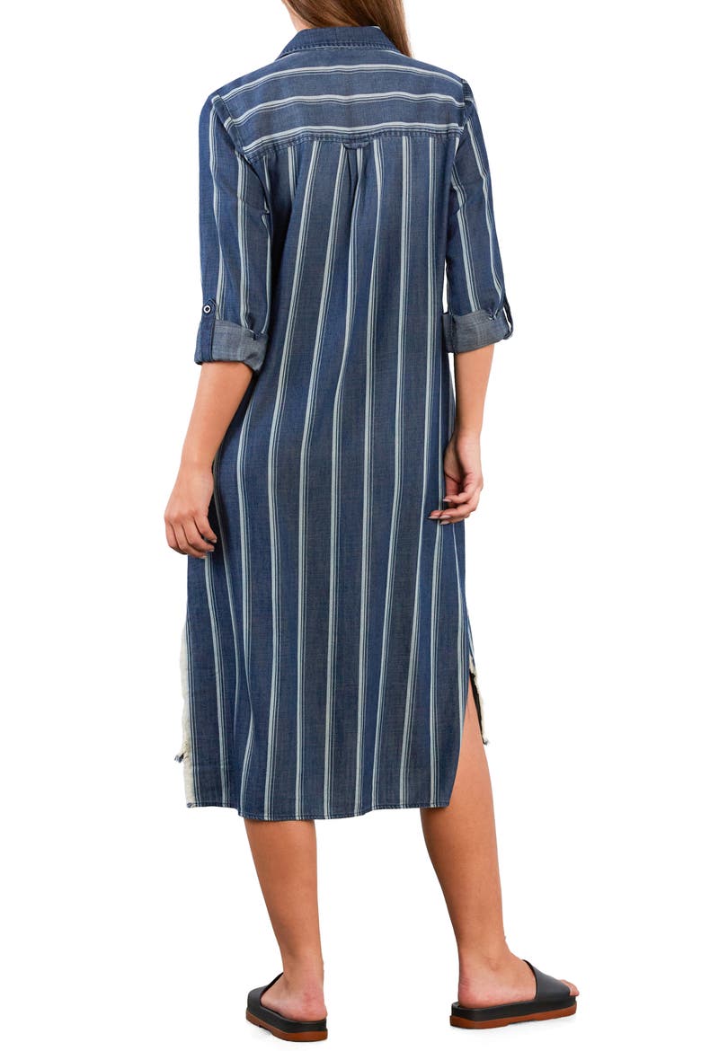Daydream Stripe Shirtdress, Alternate, color, INDIGO CABANA STR