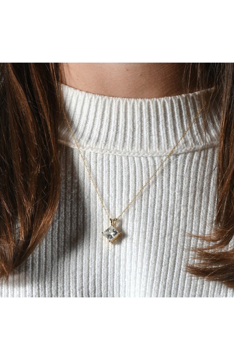 Bliss Diamond 3Ct Certified Princess Cut Diamond Pendant 14k Gold Lab Grown, Alternate, color, 14K Yellow Gold