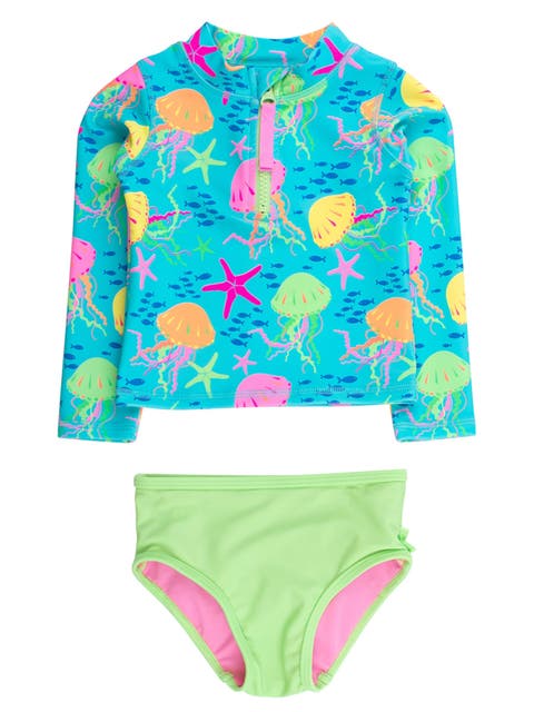 UPF50 Long Sleeve Zipper Rash Guard 2-Piece (Baby)