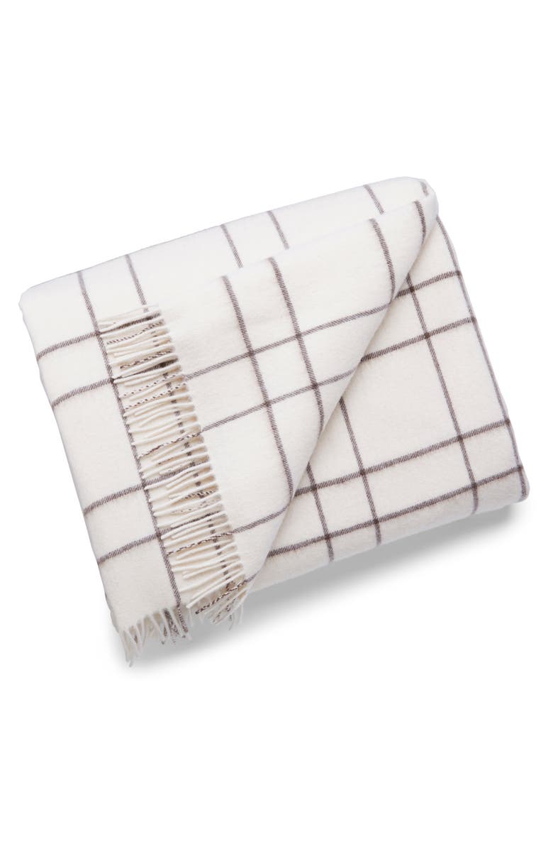 Casper Plaid Wool Throw Blanket, Alternate, color,