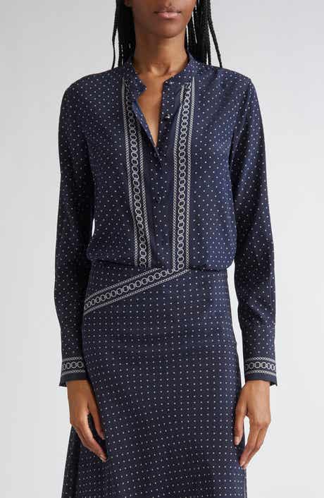 Johnson Mixed Print Stretch Silk Button-Up Shirt