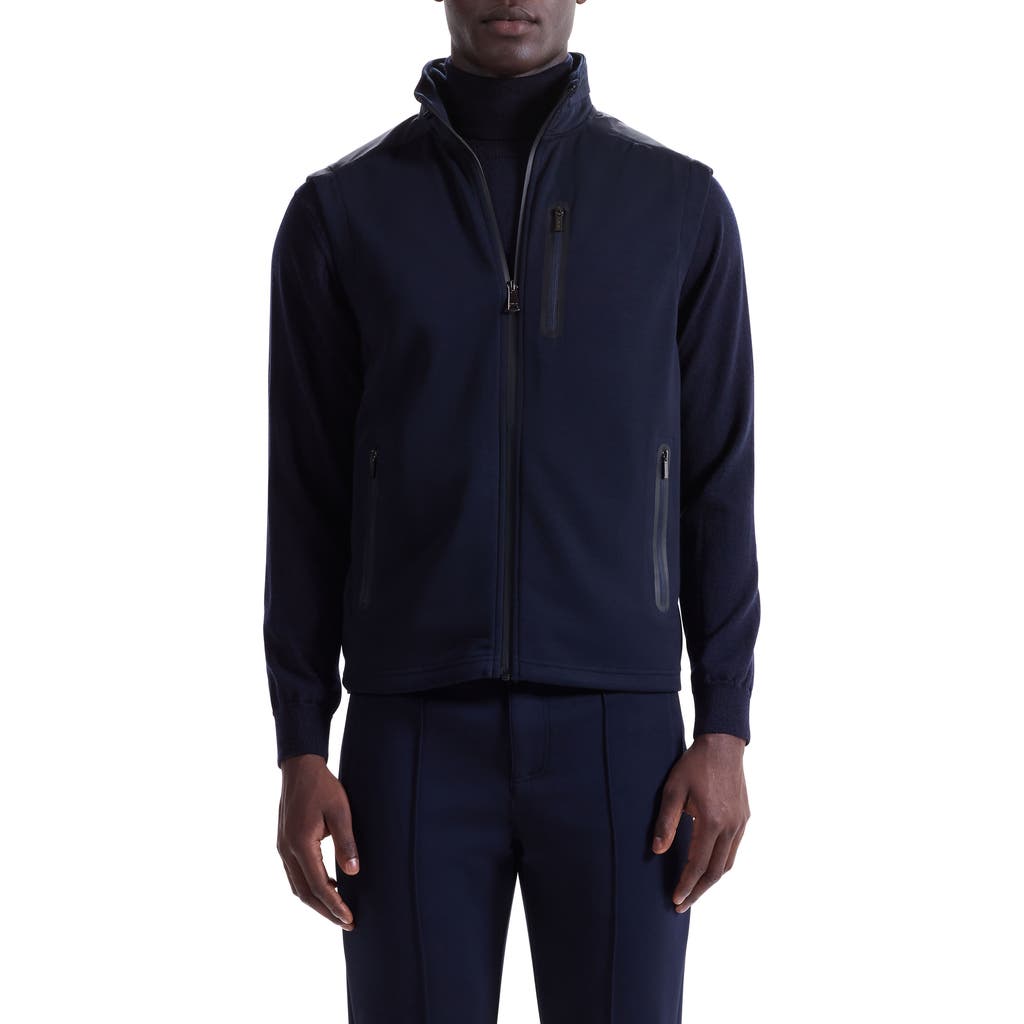 Bugatchi Soft Touch Performance Knit Vest In Blue