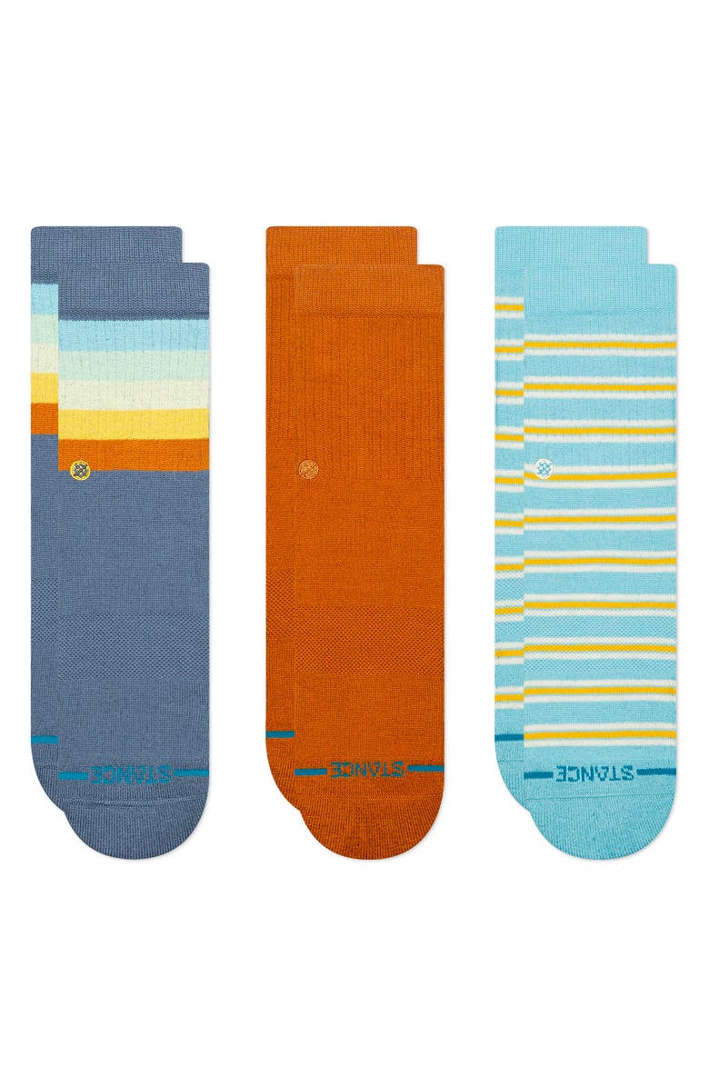 Stance Kids' Maliboo Assorted 3-Pack Crew Socks, Main, color, Seablue