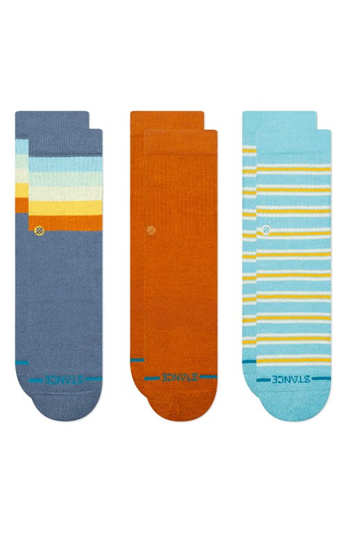 Stance Kids' Maliboo Assorted 3-Pack Crew Socks in Seablue 