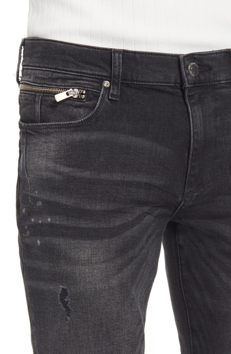 River Island Men's Carver Rip Skinny Jeans, Alternate, color,