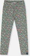 Deux par Deux Organic Cotton Ditsy Floral Elastic Waist Leggings