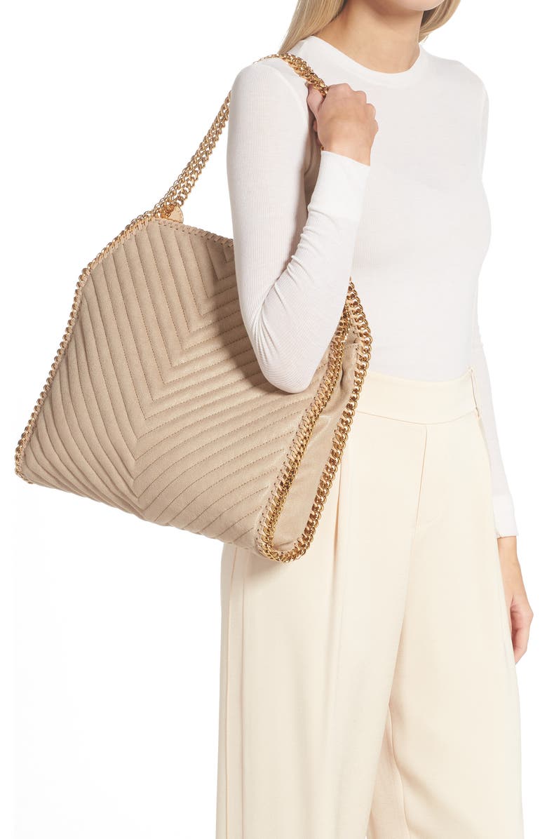 Stella McCartney Small Falabella Shaggy Deer Faux Leather Tote, Alternate, color,