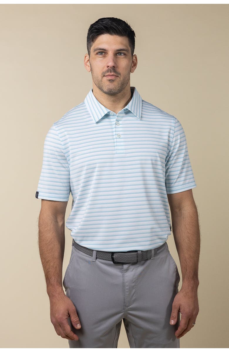 ASHWORTH GOLF Ivy Stripe Polo, Alternate, color, Seaside