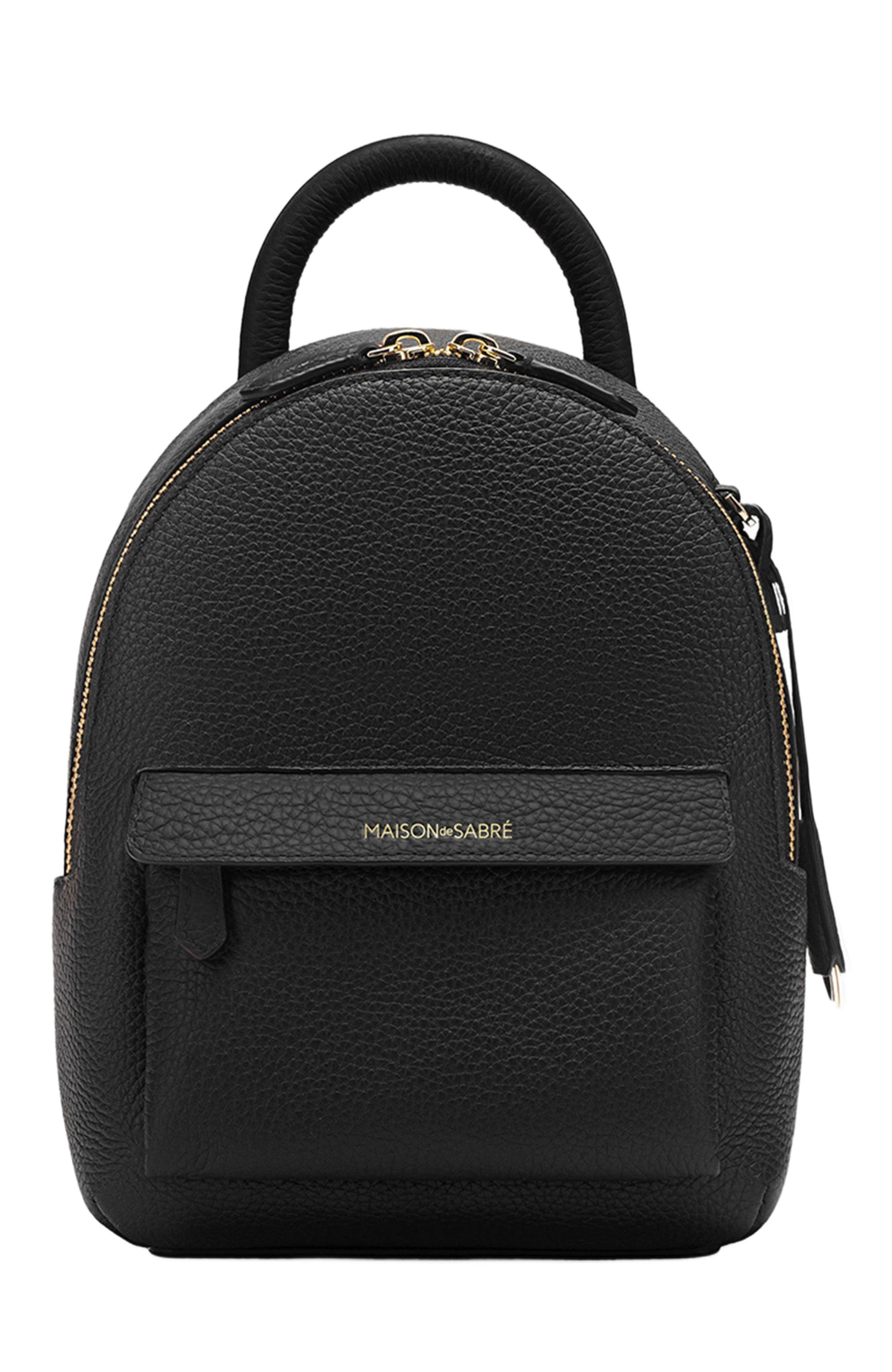 MAISON de SABRÉ Leather Mini Backpack, Main, color, 