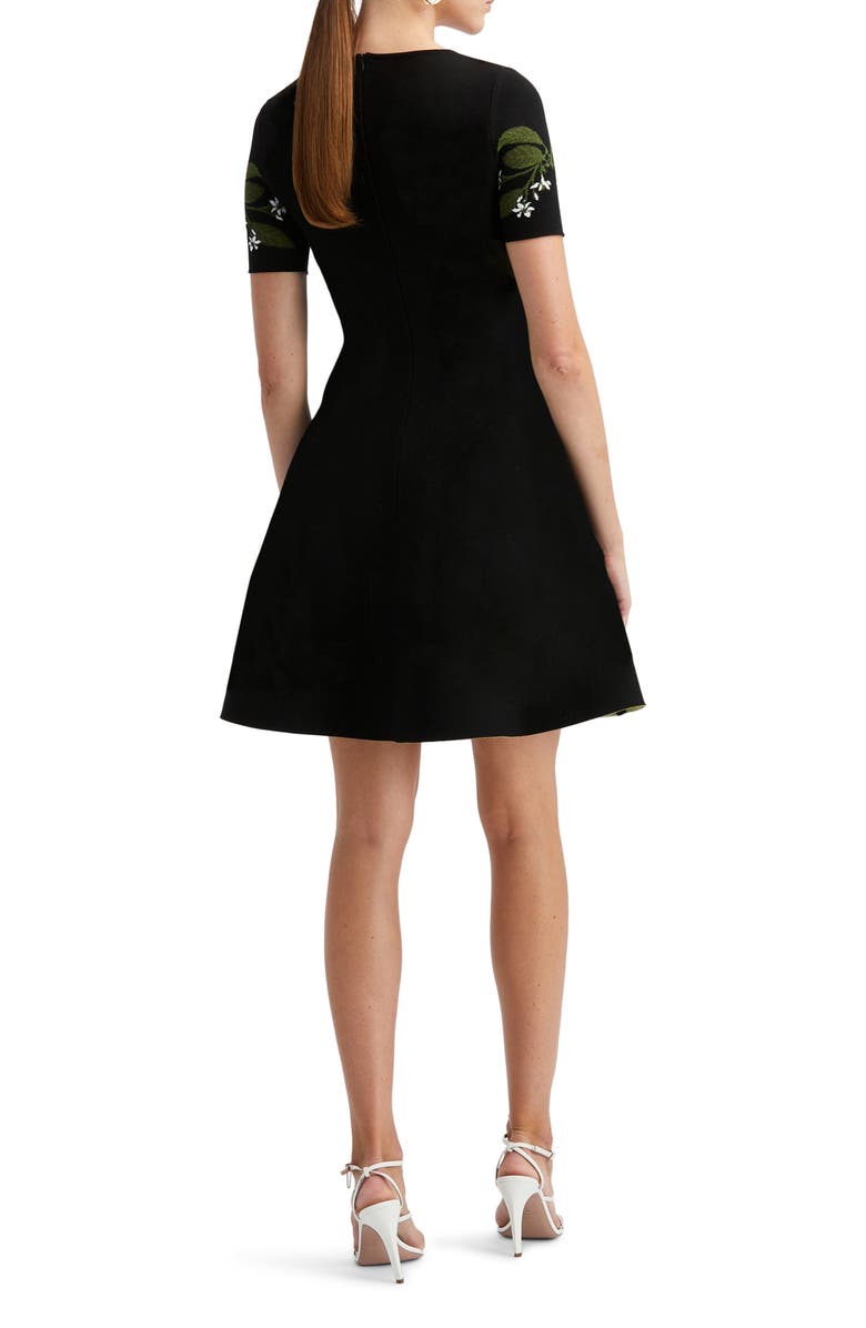 Oscar de la Renta Lemon Jacquard Knit Dress, Alternate, color, 