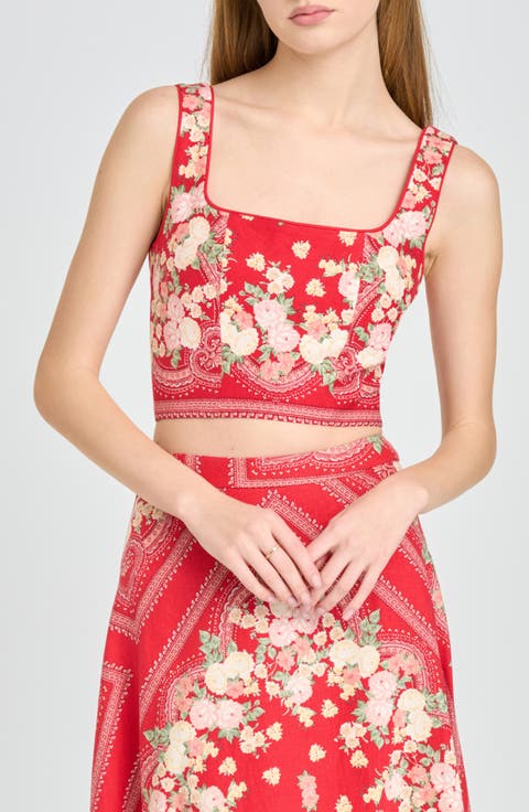 Edith Linen Blend Crop Top