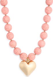 Ettika Beaded Heart Pendant Necklace