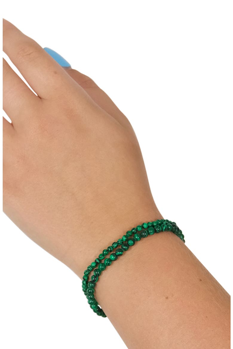 Stone 2-Pack Beaded Stretch Bracelets, Alternate, color, MALACHITE