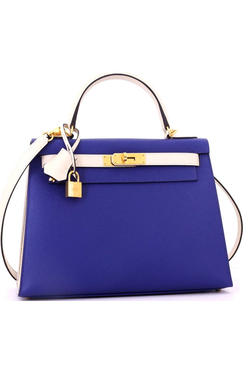 Pre-Owned Hermes Kelly Handbag Bicolor Epsom with Gold Hardware 28, Alternate, color, Bicolor - Bleu Electrique/Nata
