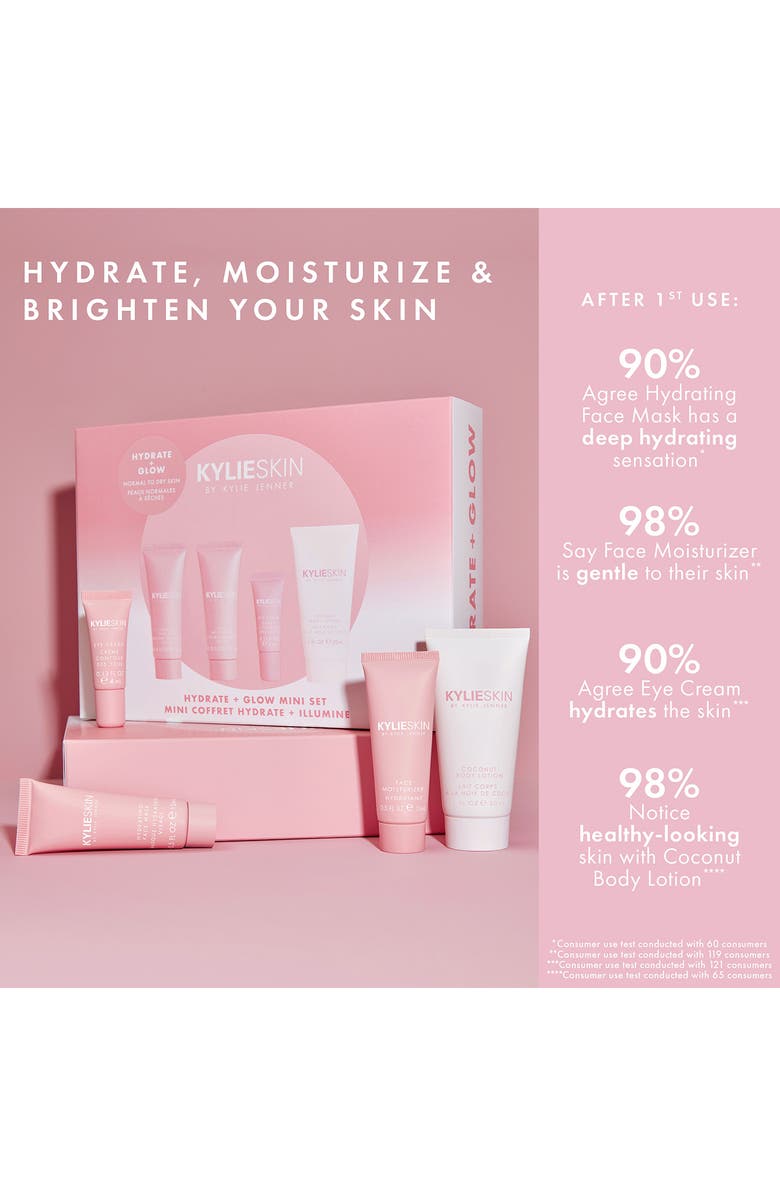 Kylie Cosmetics Hydrate & Glow Mini Skincare Set, Alternate, color, 