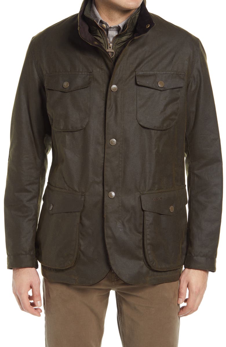 Barbour Ogston Waxed Cotton Jacket, Alternate, color,