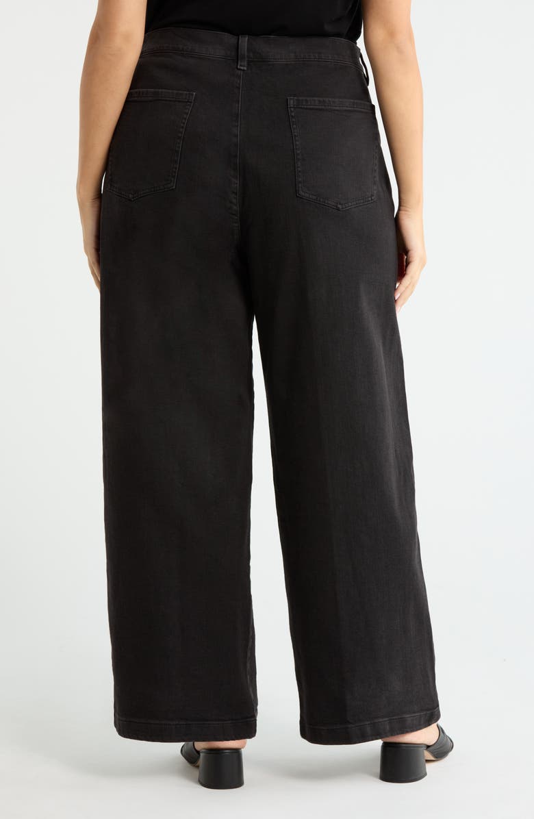 Eileen Fisher Wide Leg Jeans, Alternate, color, Black