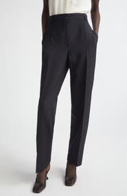 Dries Van Noten Wool & Mohair Twill Straight Leg Pants