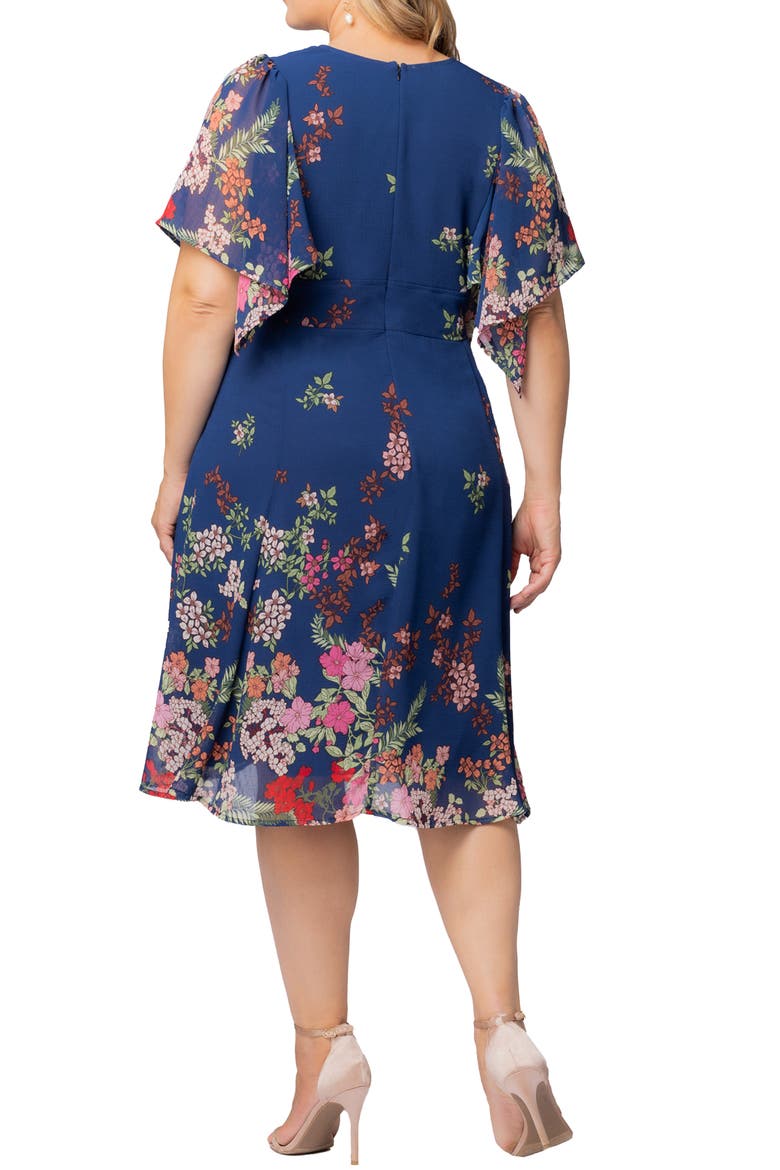 Floral Print A-Line Dress, Alternate, color, TWILIGHT GARDEN BORDER