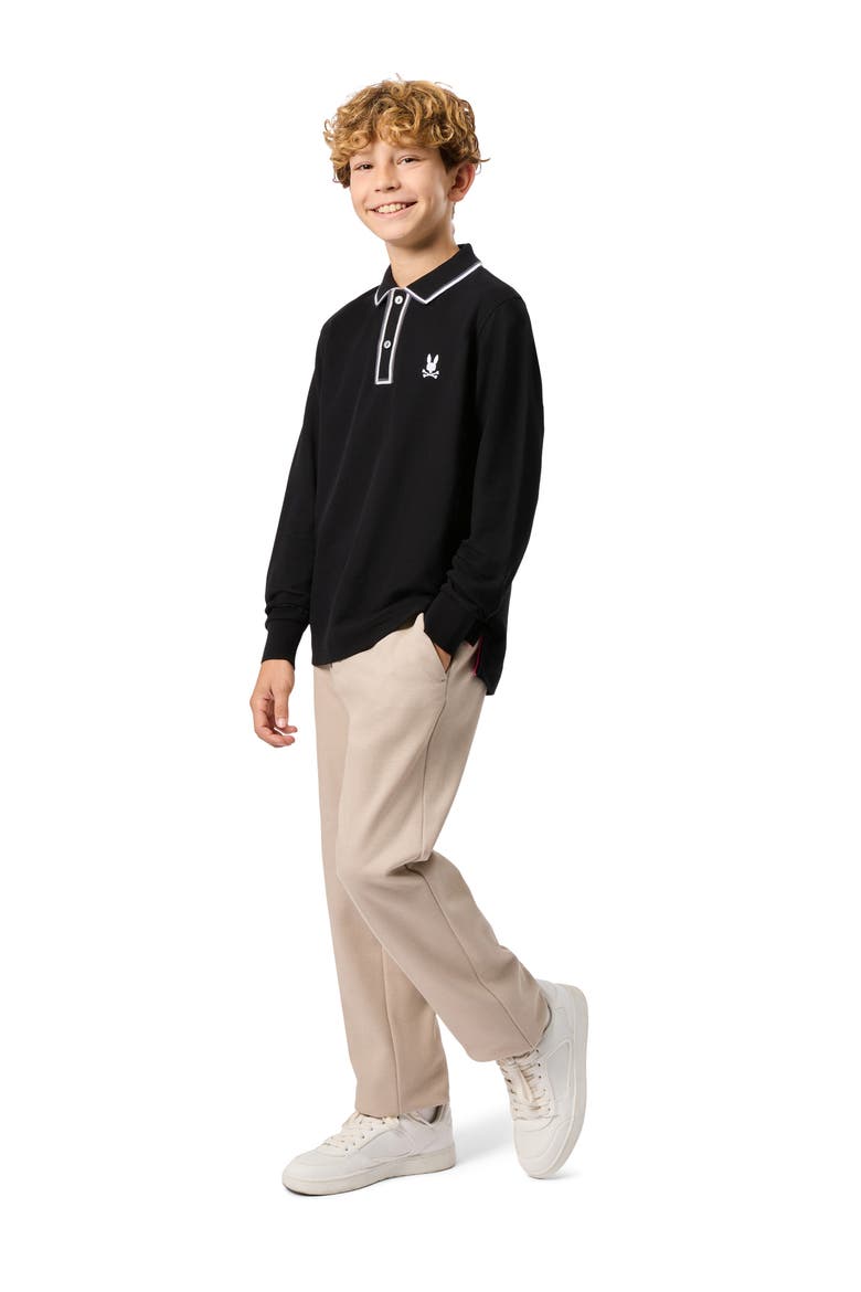 Kids' Kent Cotton Pique Polo, Alternate, color, BLACK