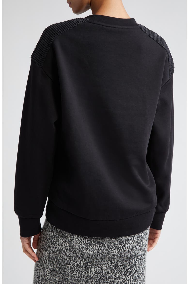 Embroidered Logo Crewneck Sweatshirt, Alternate, color, BLACK