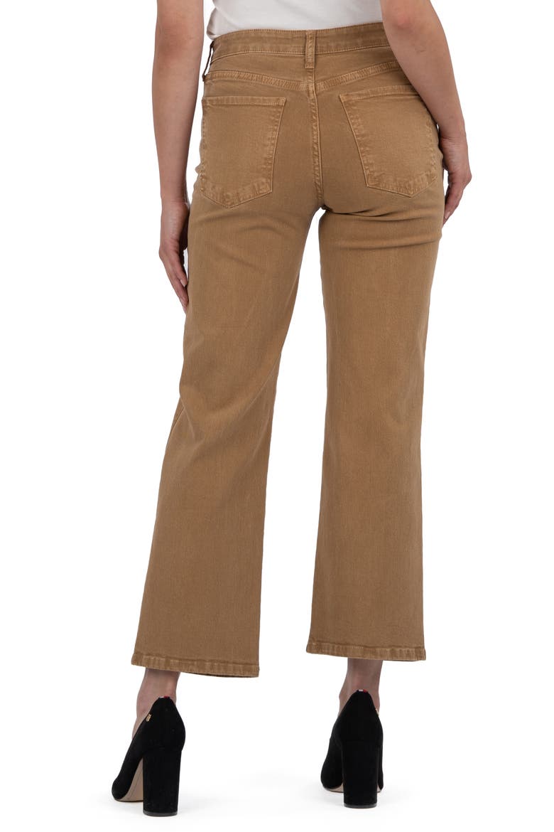 High Waist Ankle Wide Leg Jeans, Alternate, color, CARAMEL