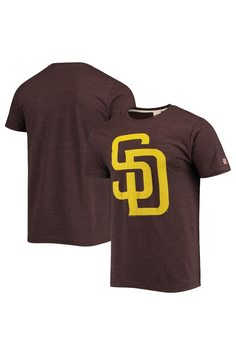 Men's Homage Brown San Diego Padres Hand Drawn Logo Tri-Blend T-Shirt, Main, color, Brown