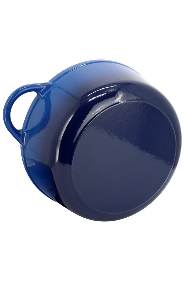 6.35 Quart Round Enameled Cast Iron Dutch Oven, Alternate, color, Dark Blue