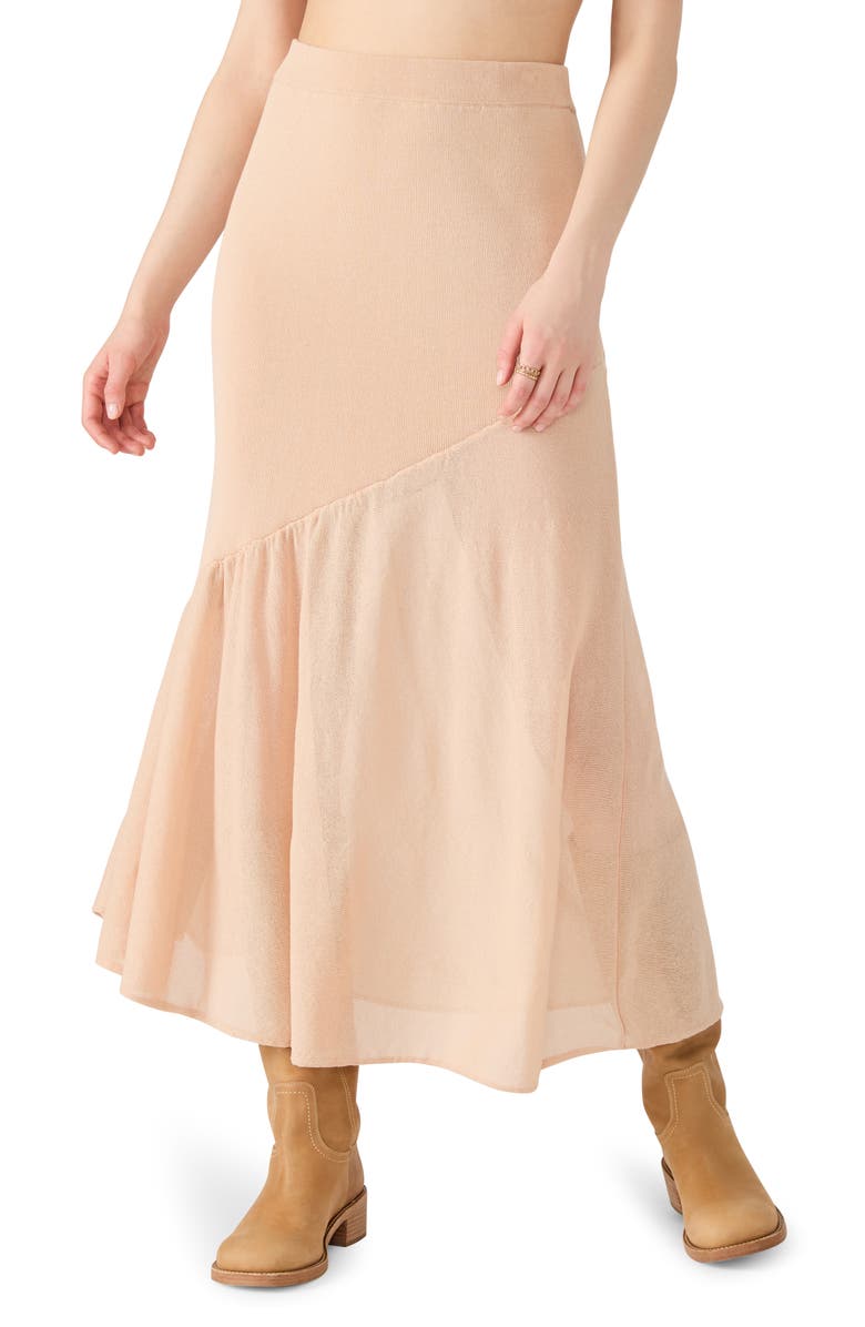 Steve Madden Aneira Asymmetric Knit Maxi Skirt, Main, color, Beige