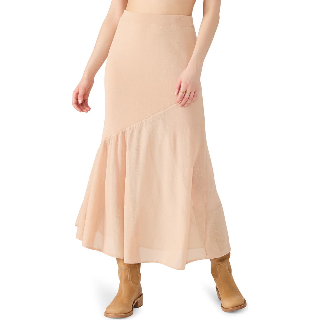 Steve Madden Aneira Asymmetric Knit Maxi Skirt In Neutral