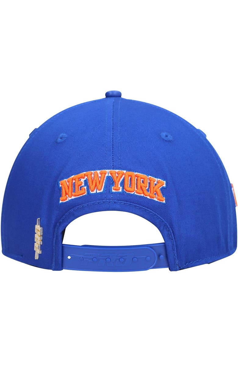 PRO STANDARD Men's Pro Standard Blue New York Knicks Drop Shadow Script Snapback Hat, Alternate, color, 