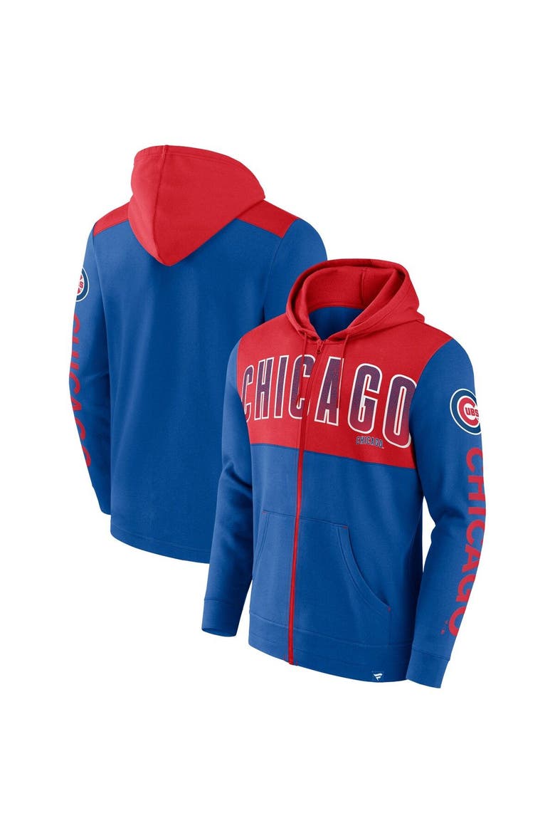 Men's Fanatics Branded Royal Chicago Cubs Walk Off Fleece Full-Zip Hoodie, Main, color, Royal