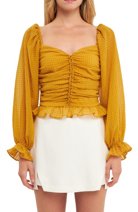 Ruched Chiffon Top