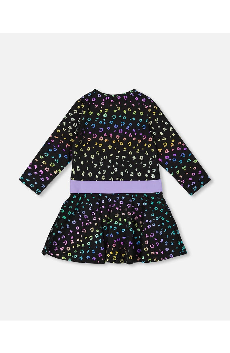 Deux par Deux Jersey Dress, Alternate, color, Multicolor Leopard Print