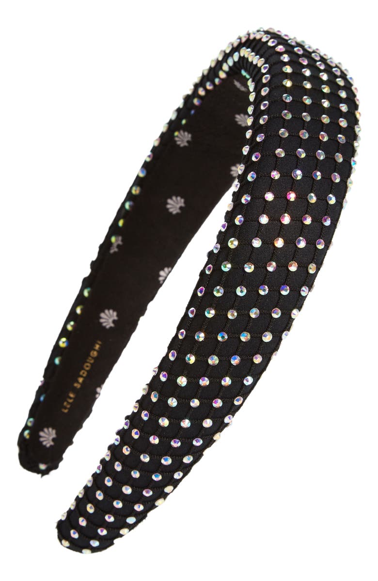 Lele Sadoughi Alice Rhinestone Mesh Headband, Main, color, 