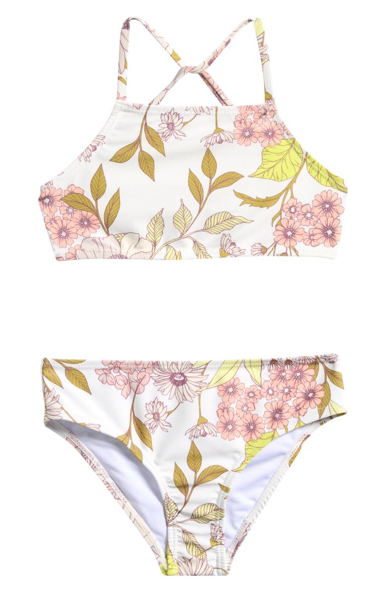 Volcom Kids' Three-Piece Swimsuit, Main, color, Lime