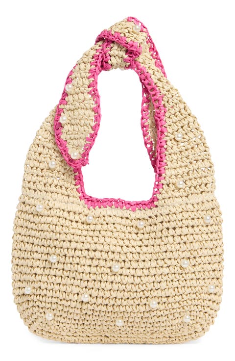 Faux Pearl Shoulder Bag