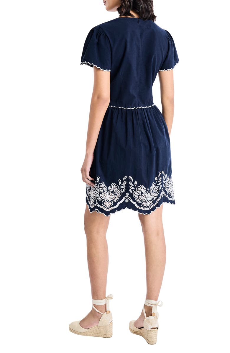 Maggy London V-Neck Cotton Minidress, Alternate, color, 