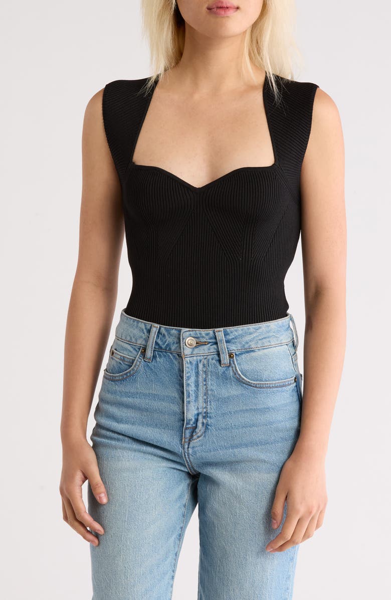 NSR Sweetheart Sleeveless Sweater Top, Main, color, 