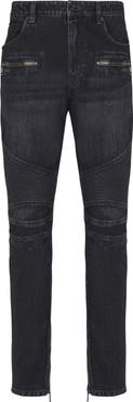 Balmain Biker jeans in black vintage denim