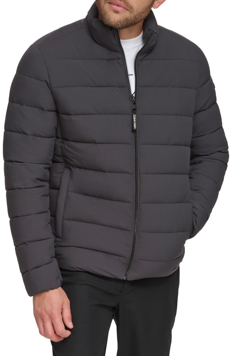 Calvin Klein Stretch Puffer Jacket, Main, color, Iron