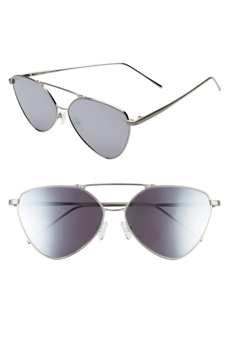 62mm Wire Cat Eye Sunglasses (Nordstrom Exclusive), Main, color, SILVER/ SILVER