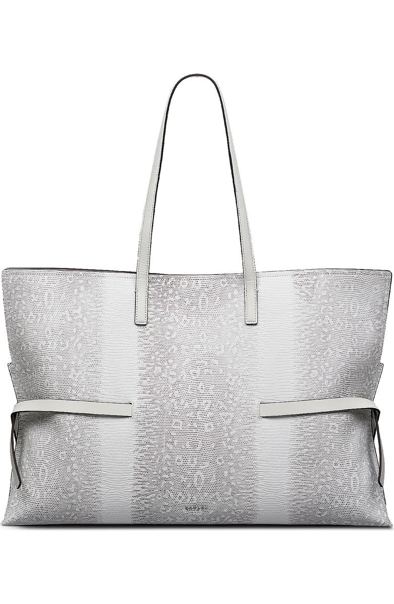 Radley Large Fleet Street Lizard Embossed Leather Tote, Main, color, Bright White