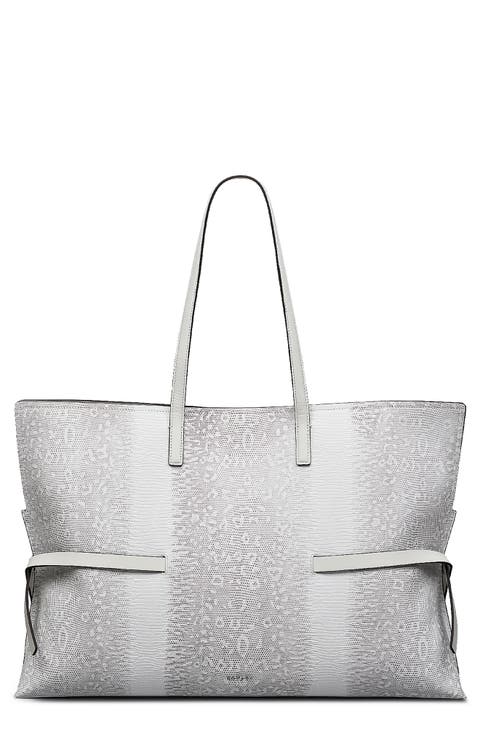 Large Fleet Street Lizard Embossed Leather Tote