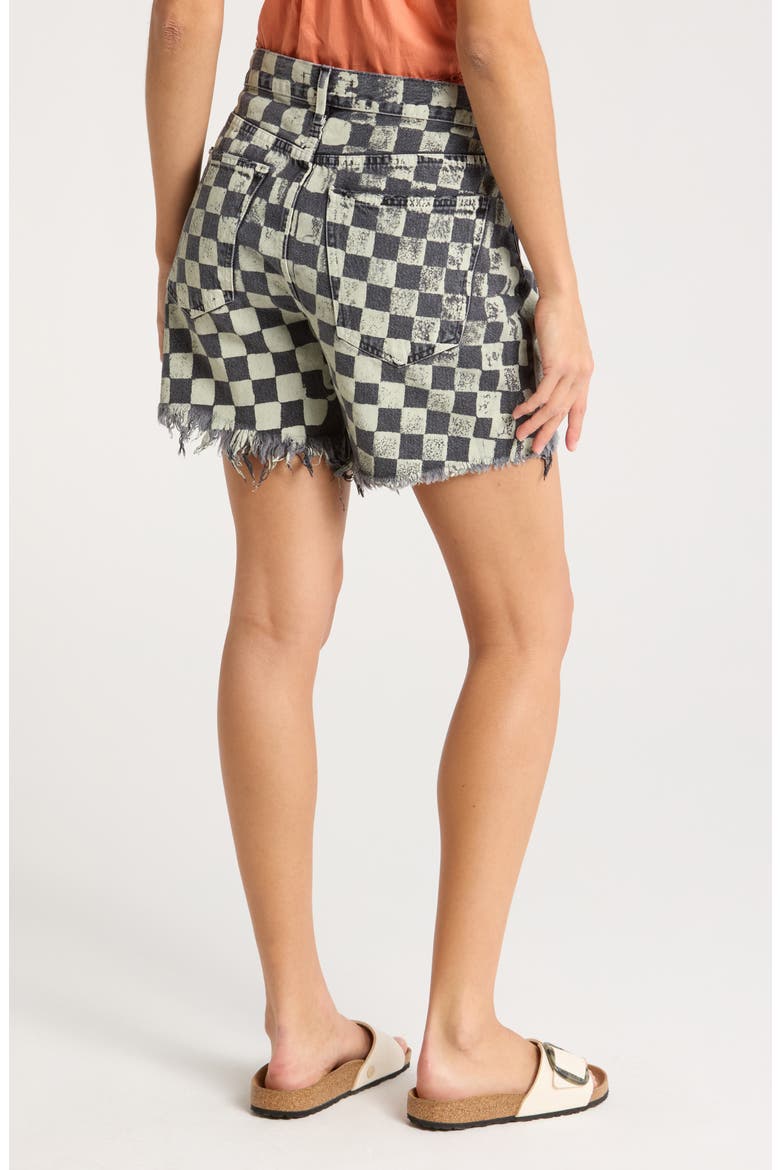 The Easy Floral Cutoff Denim Shorts, Alternate, color, BLACK