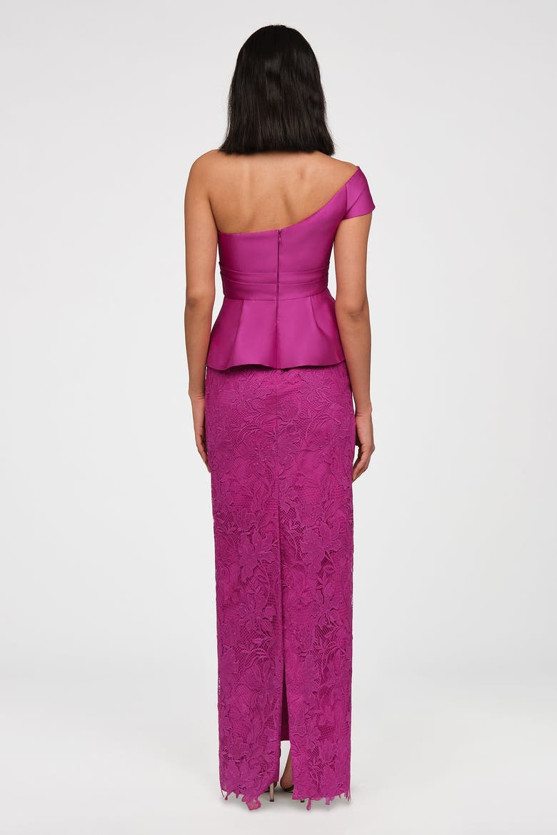Colby Lace And Mikado Gown, Alternate, color, Kyoto Dust