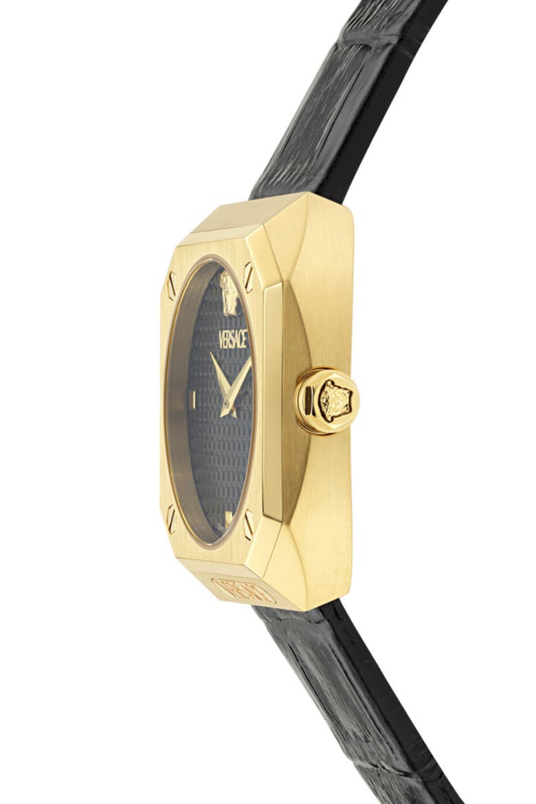 Ren Leather Strap Watch, 35mm x 37mm, Alternate, color, GOLD